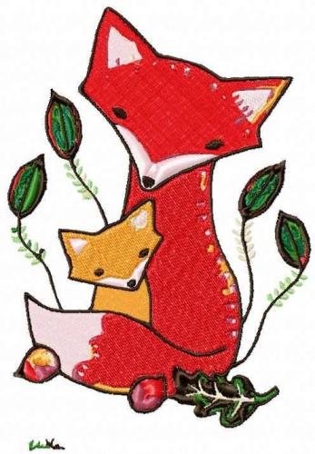 More information about "Fox family free embroidery design"