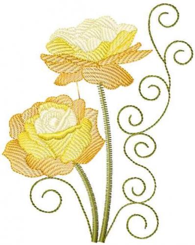 More information about "Yellow rose free embroidery design 29"