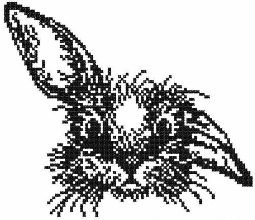 More information about "Bunny muzzle cross stitch free embroidery design"