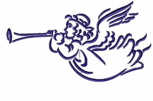 More information about "Angel with trumpet free embroidery design"