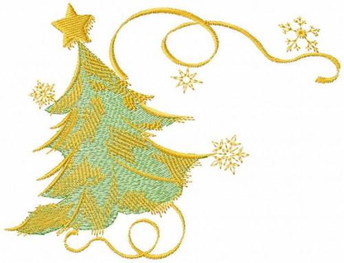 More information about "Christmas tree gold winter free embroidery design"