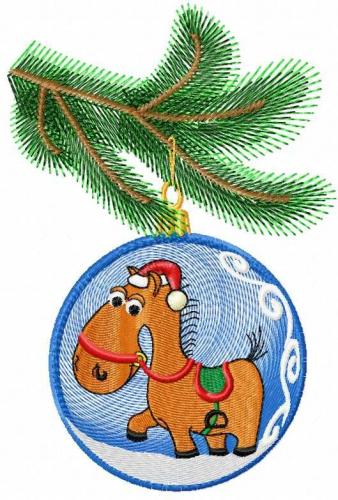 More information about "Christmas horse ball free embroidery design"