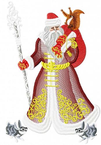 More information about "Santa Claus in winter forest free embroidery design"