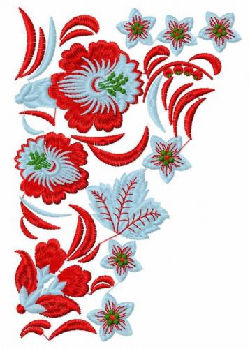 More information about "Blue and red flowers free embroidery design"