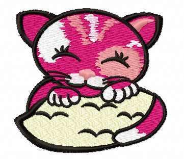 More information about "Sleeping cat free embroidery design"