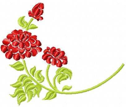 More information about "Red flower free embroidery design 19"