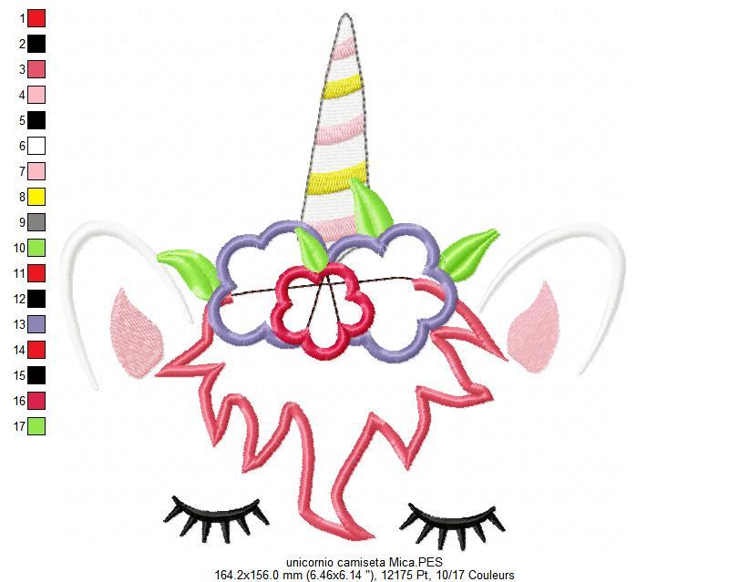 Unicorn head free embroidery design