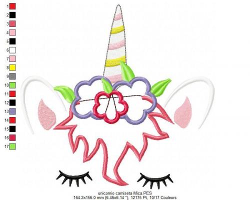More information about "Unicorn head free embroidery design"