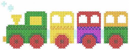 More information about "Train cross stitch free embroidery design"