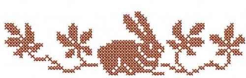 More information about "Bunny in the grass cross stitch free embroidery design"
