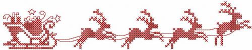 More information about "Christmas sleigh cross stitch free embroidery design"