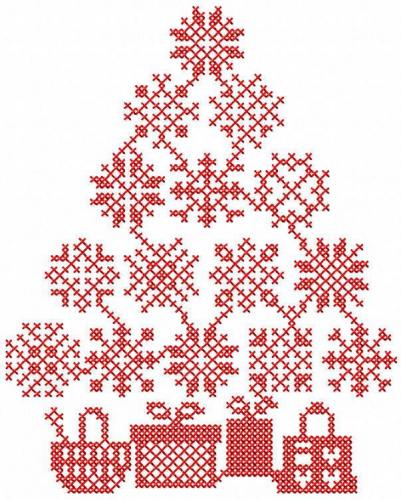 More information about "Christmas tree with gift boxes free embroidery design"