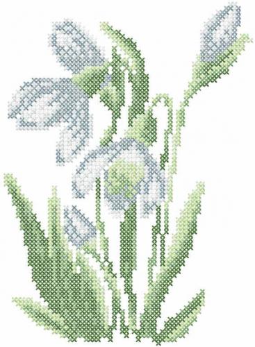 More information about "Lilies of the valley cross stitch free embroidery design"