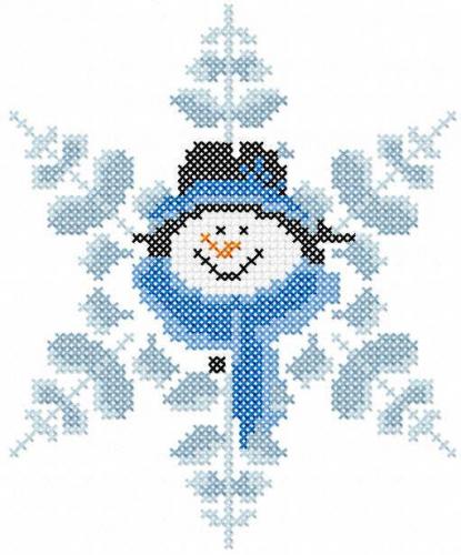 More information about "Snowman snowflake free embroidery design"