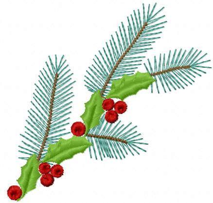 More information about "Christmas branch free embroidery design"