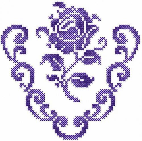 More information about "Violet corner rose free embroidery design"