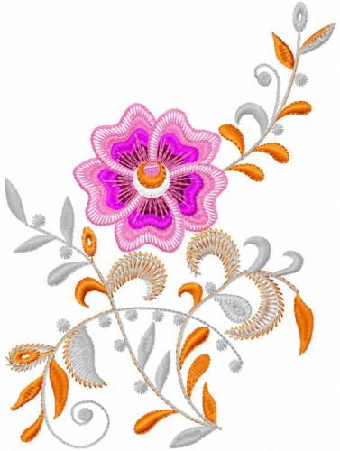 More information about "Flower orange and gray free embroidery design"