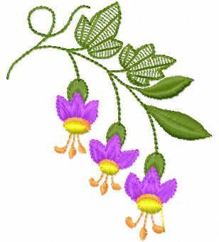 More information about "Fuchsia branch free embroidery design"
