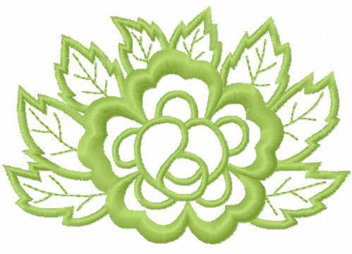 More information about "Green flower free embroidery design"