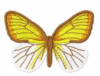 More information about "Yellow butterfly free embroidery design"