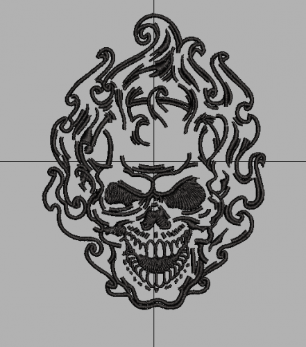 More information about "Flaming Skull free embroidery design"