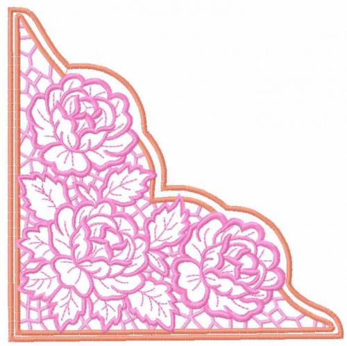 More information about "Richelieu rose corner free embroidery design"