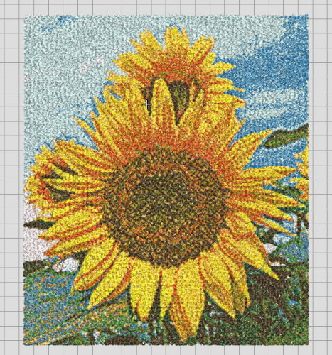 More information about "Sunflower Realistic looking free embroidery design"