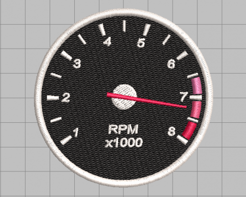 More information about "Free Rev Counter from a super fast sports car free embroidery design"
