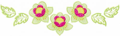 More information about "Green flowers decor free embroidery design"