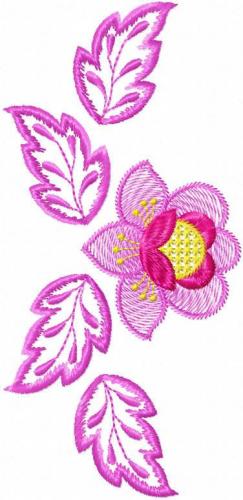 More information about "Pink flower decoration free embroidery design"