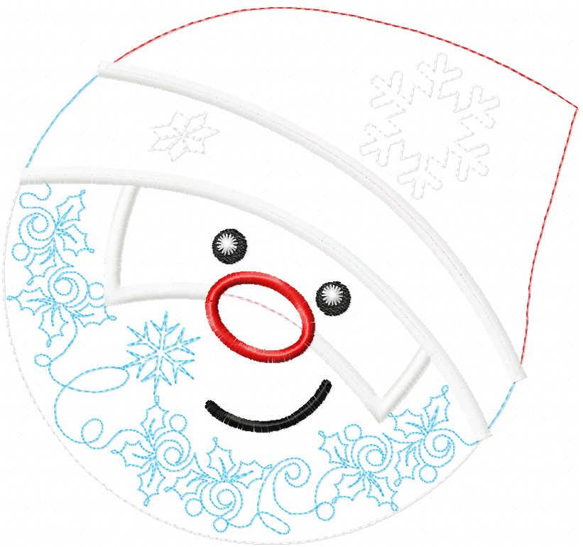 Snowmen potholder free embroidery design 2