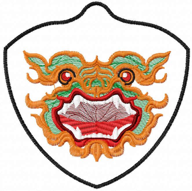 Dragon mask free embroidery design
