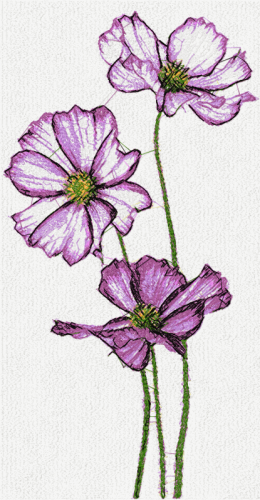 More information about "Violet flowers free embroidery design 3"