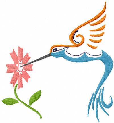 More information about "Colibri and flower free embroidery design"
