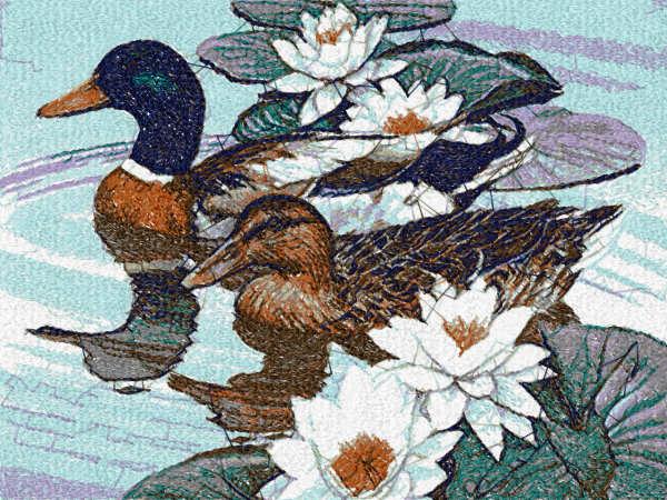 Ducks free embroidery design