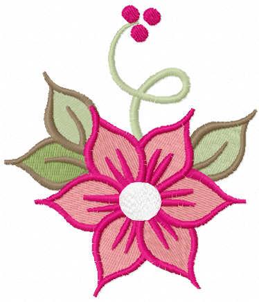 Simple pink flower free embroidery design