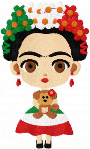 More information about "Frida mexicana free embroidery design"