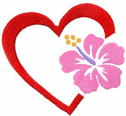 More information about "Heart with flower free embroidery design"