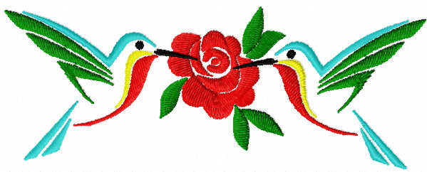 Two colibri free embroidery design