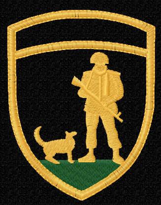 More information about "Military patch dog and soldier free embroidery design"