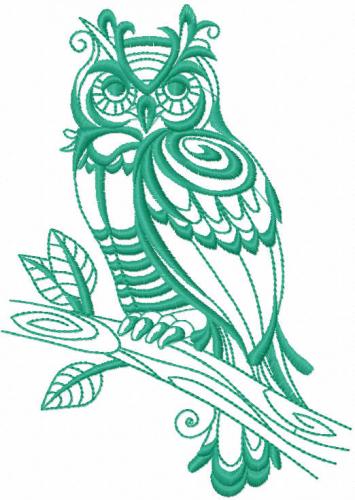 More information about "Owl one colored free embroidery design"