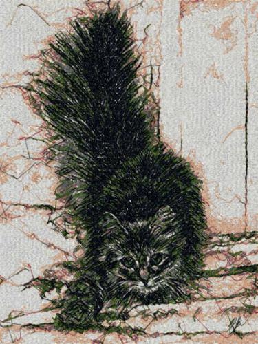 More information about "Playing kitten free embroidery design"