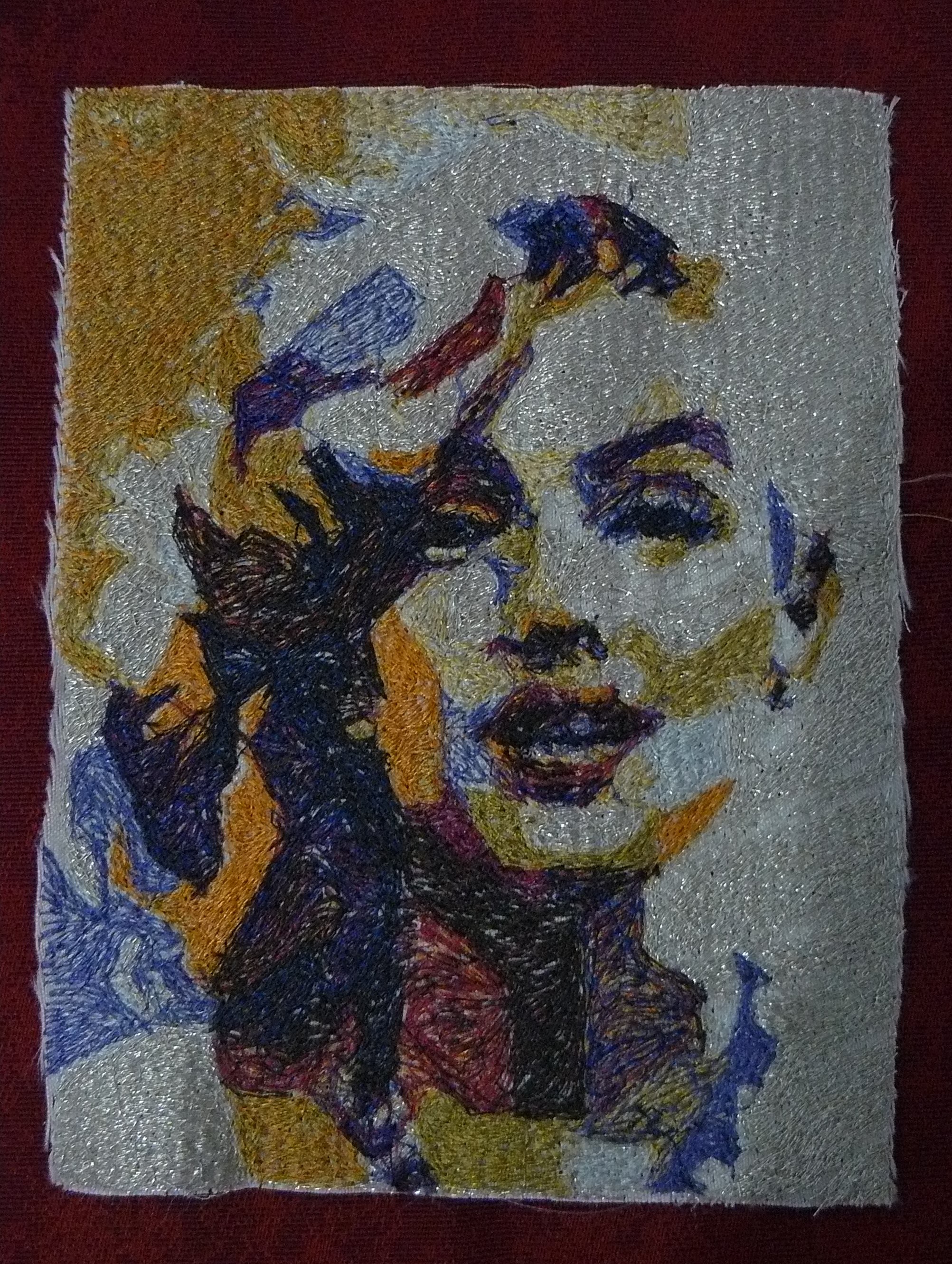 Marilyn Monroe portrait broderie free embroidery design