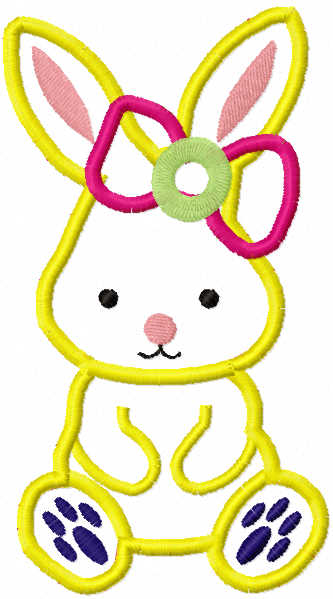 Bunny applique free embroidery design