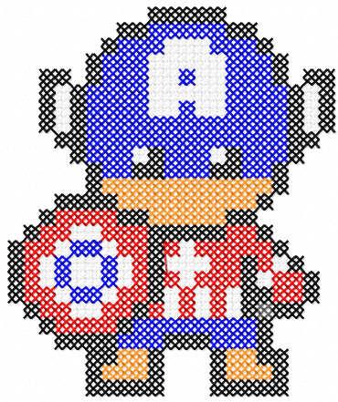 More information about "Captain America cross stitch free embroidery design"
