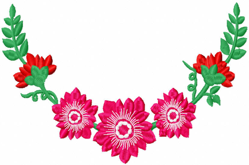 Flower round decoration free embroidery design