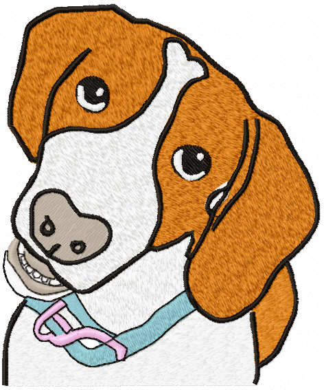Beagle muzzle free embroidery design