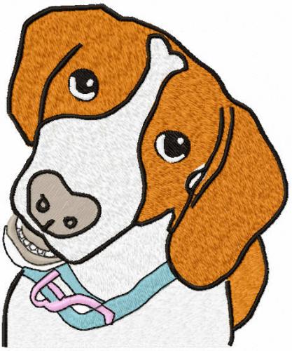 More information about "Beagle muzzle free embroidery design"