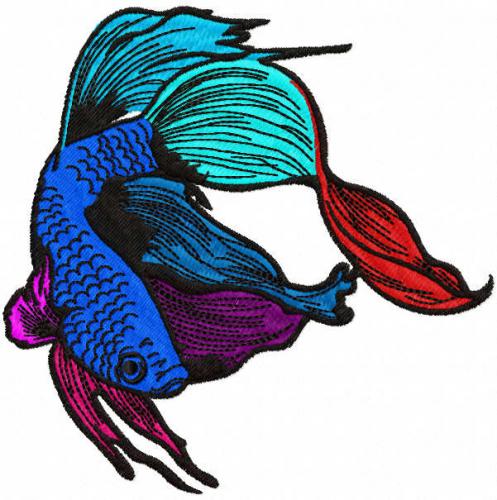 More information about "Dragon fish free embroidery design"