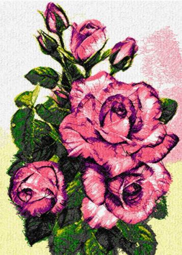 More information about "Fresh roses from garden photostitch free embroidery design"